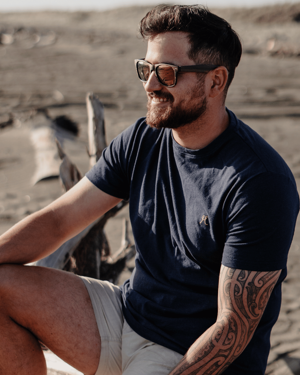 Unisex Hemp Cotton Tee M - Navy - Hemprino