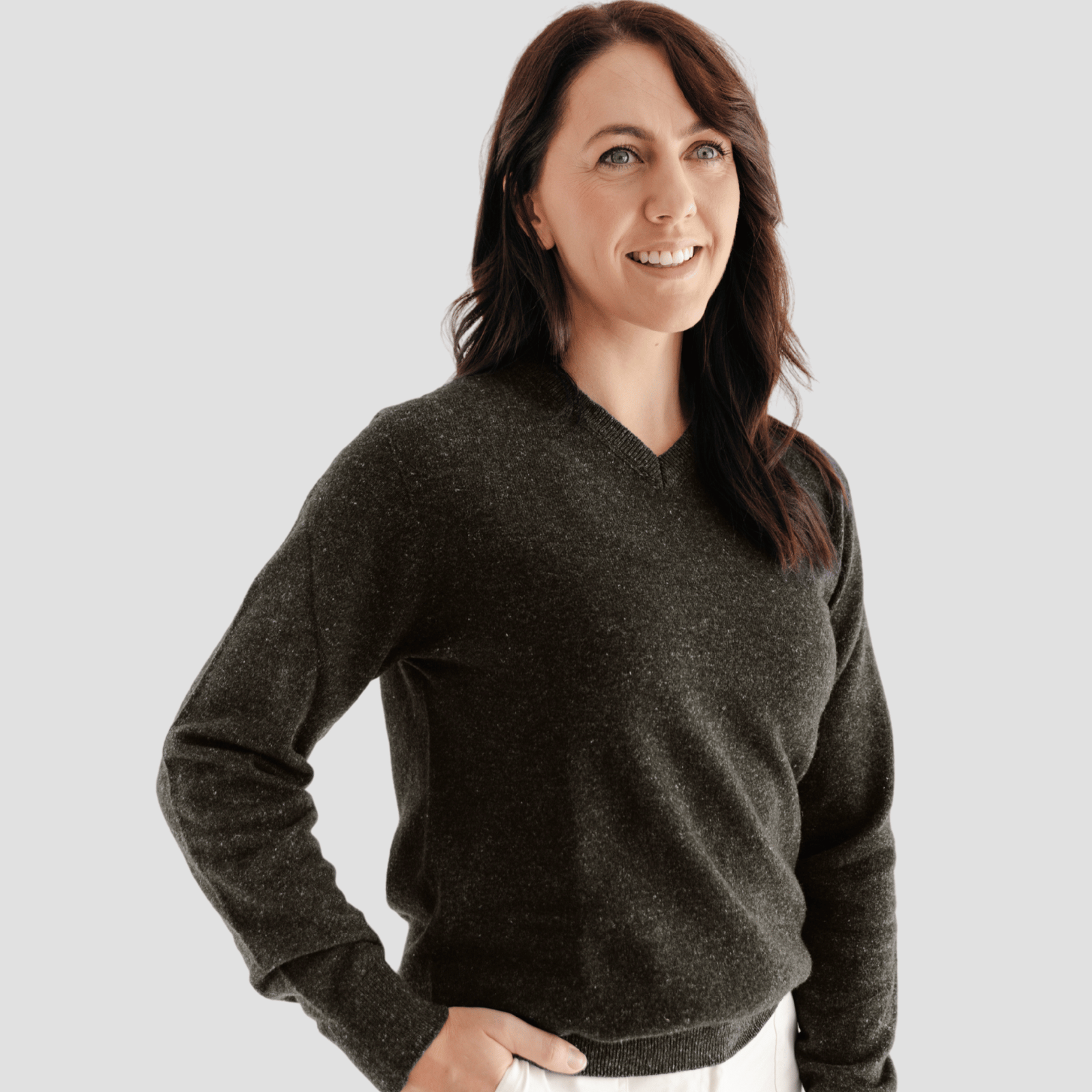 Hemprino™ Classic V - Neck W - Charcoal - Hemprino