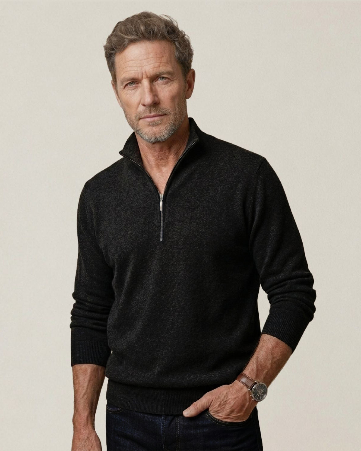 Quarter-Zip M - Charcoal - Hemprino