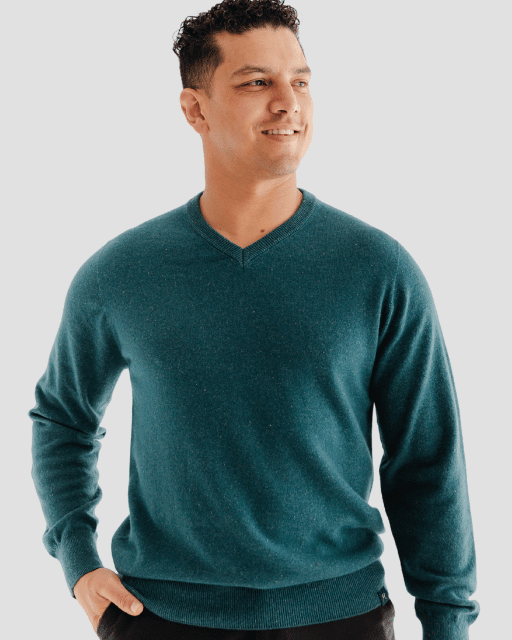 Classic V-Neck M - Teal - Hemprino