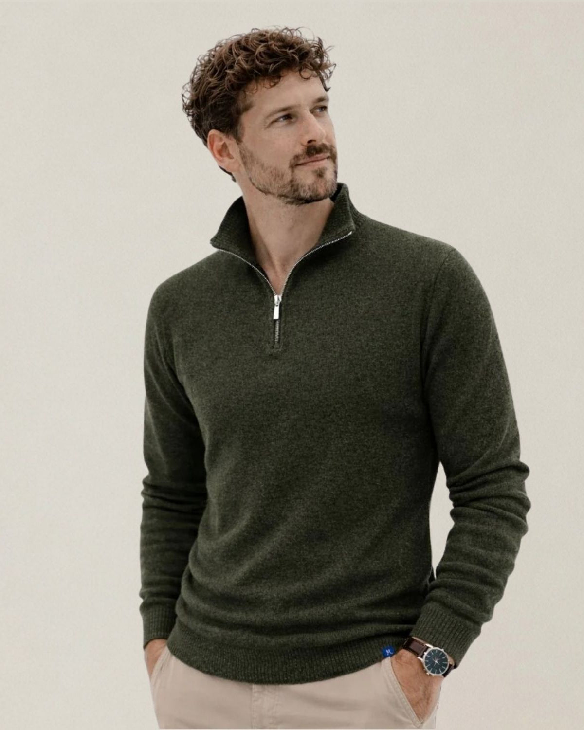 Quarter-Zip M - Kea Green - Hemprino