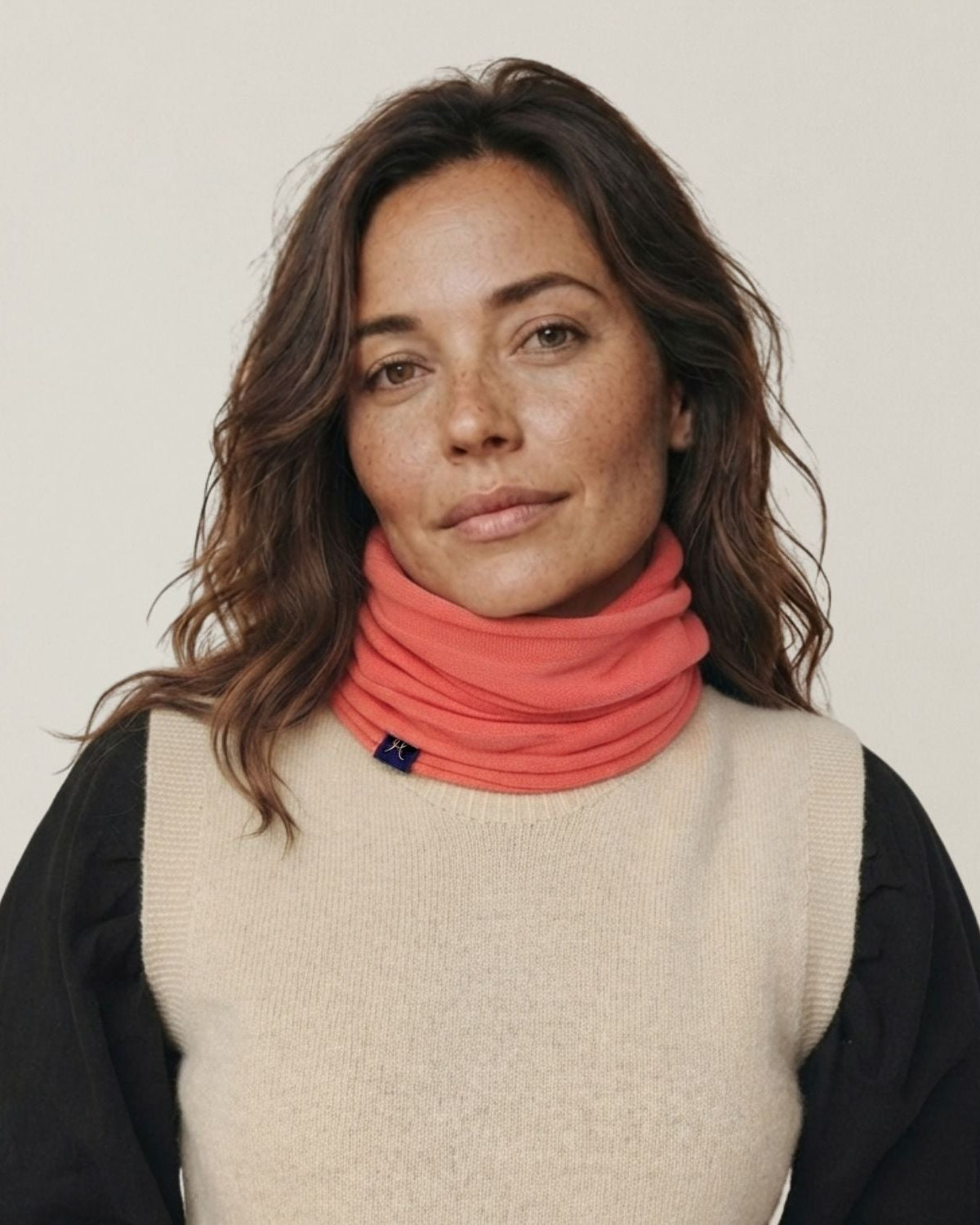 Merino & Hemp Neckwarmer - Coral - Hemprino