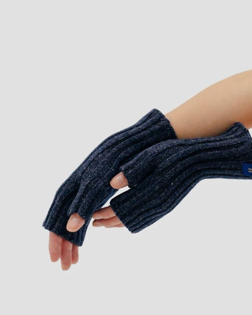 Merino Wool & Hemp Hand Warmers - Navy - Hemprino