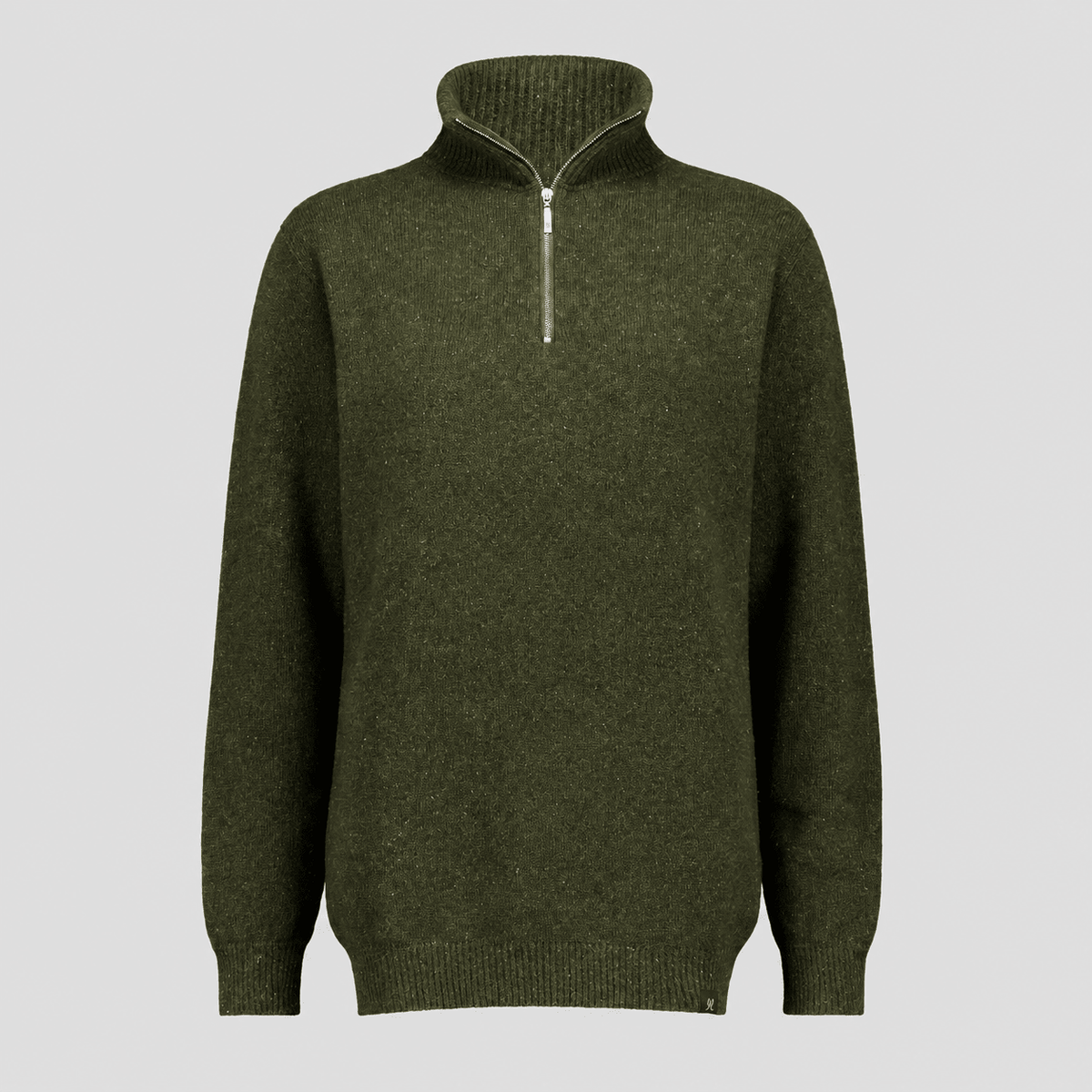 Women's Merino & Hemp Quarter-Zip Sweater - Kea Green - Hemprino