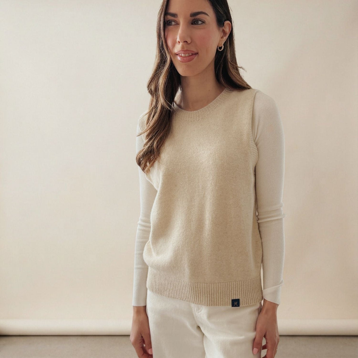 Women's Merino & Hemp Vest - Natural - Hemprino