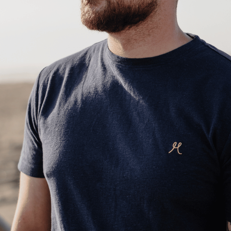 Unisex Hemp Cotton Tee M - Navy - Hemprino