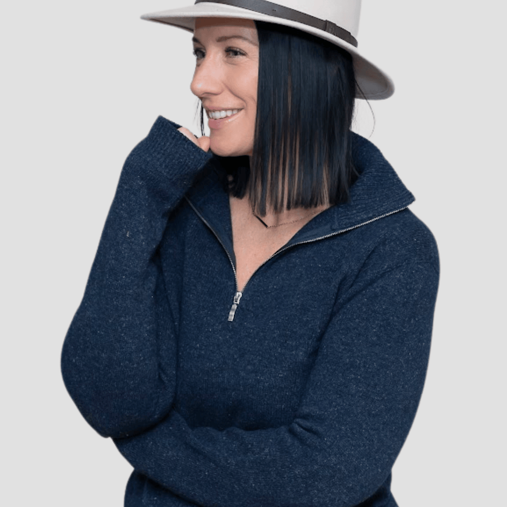 Quarter - Zip W - Navy - Hemprino