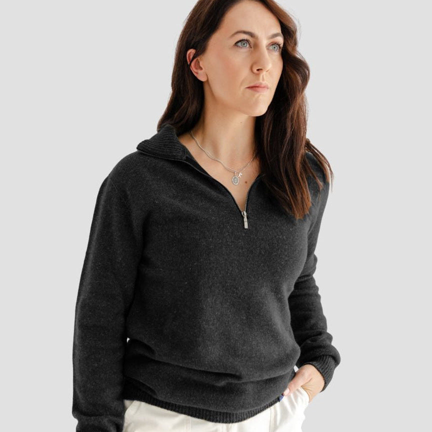 Hemprino Quarter Zip - Charcoal