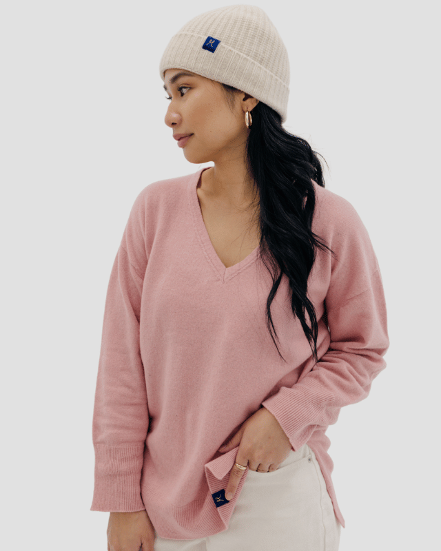 Women's V - Neck - Dusky Pink - Hemprino