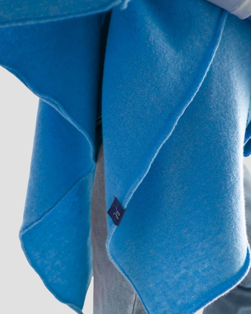 Blue merino poncho