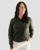 Hemprino™ Classic V - neck W - Kea Green - Hemprino