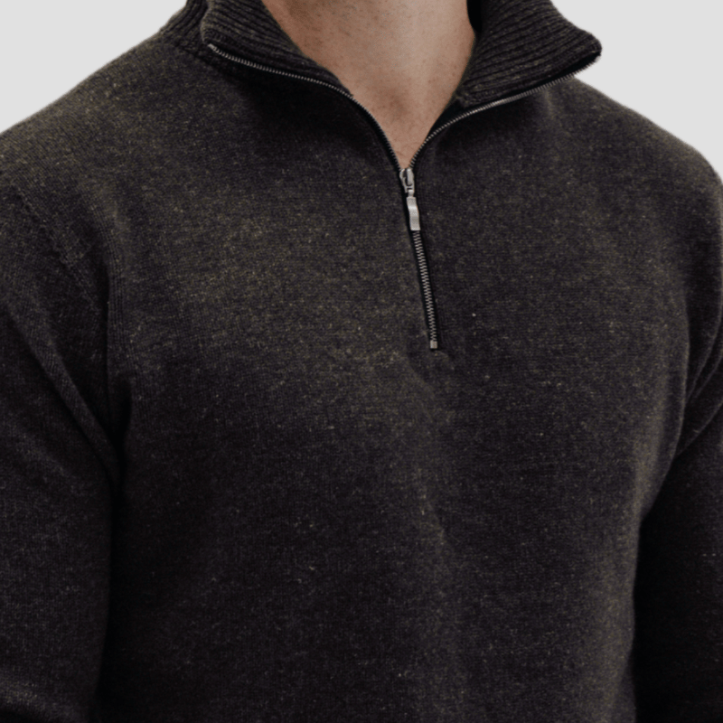 Quarter - Zip M - Charcoal - Hemprino
