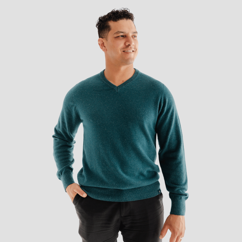 Classic V - Neck M - Teal - Hemprino
