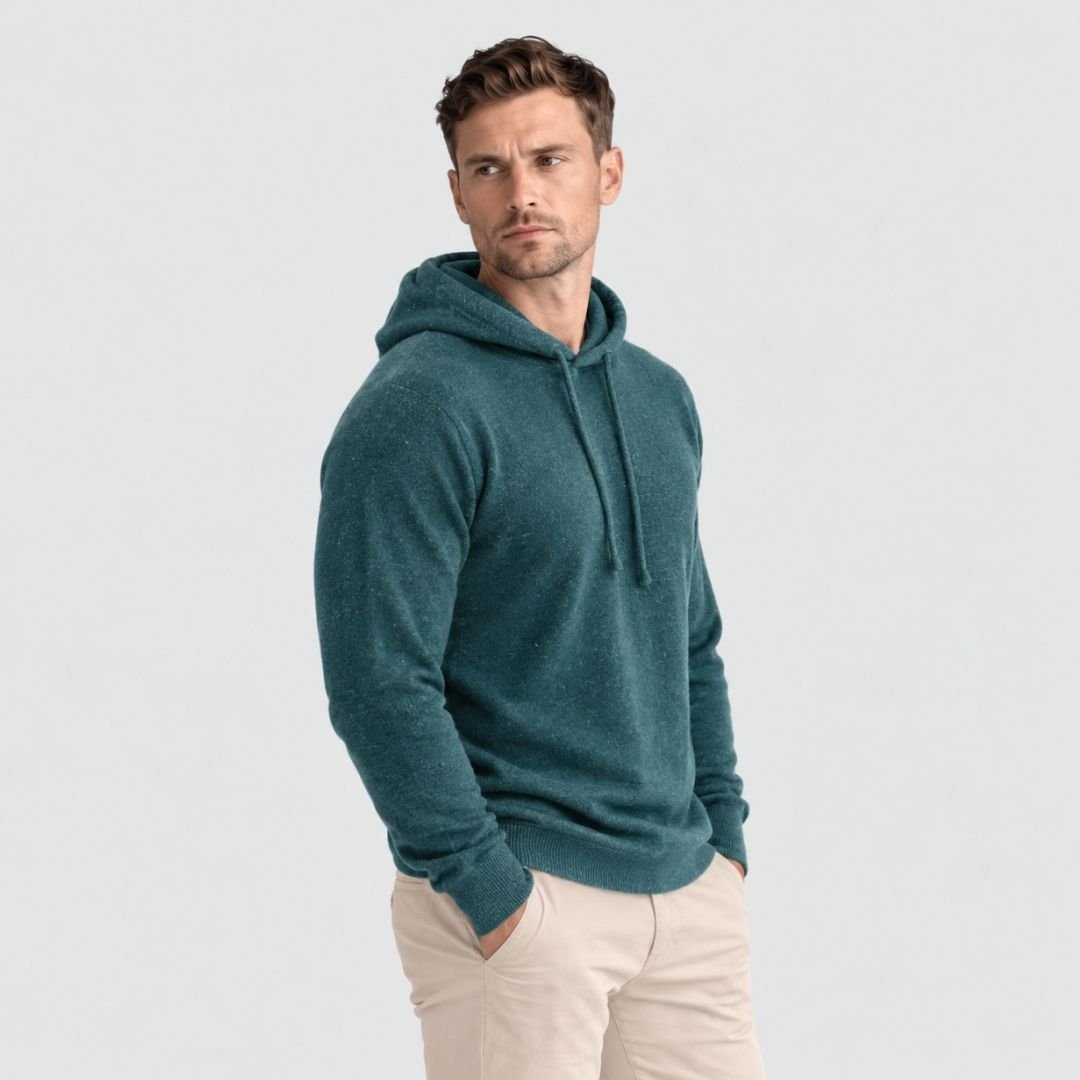 Men's Merino & Hemp Hoodie - Teal [XL only] - Hemprino