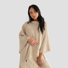 Merino & Hemp Wrap Poncho - Natural - Hemprino