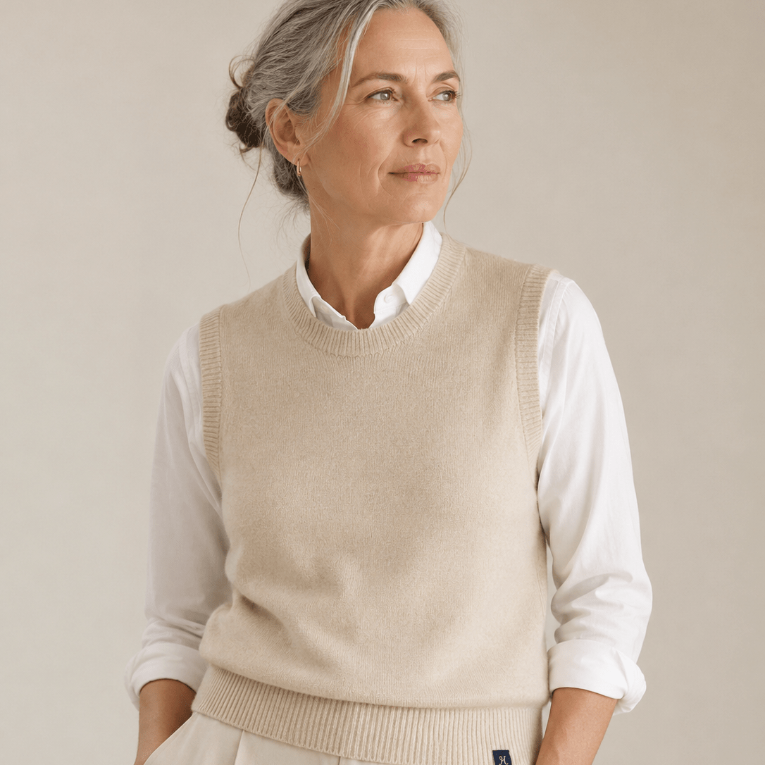 Women's Merino & Hemp Vest - Natural - Hemprino